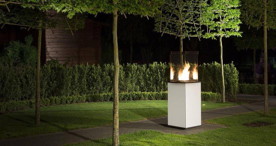 Газовый нагреватель Kratki PATIO/G31/37Mbar/B, белое стекло, с пультом ДУ