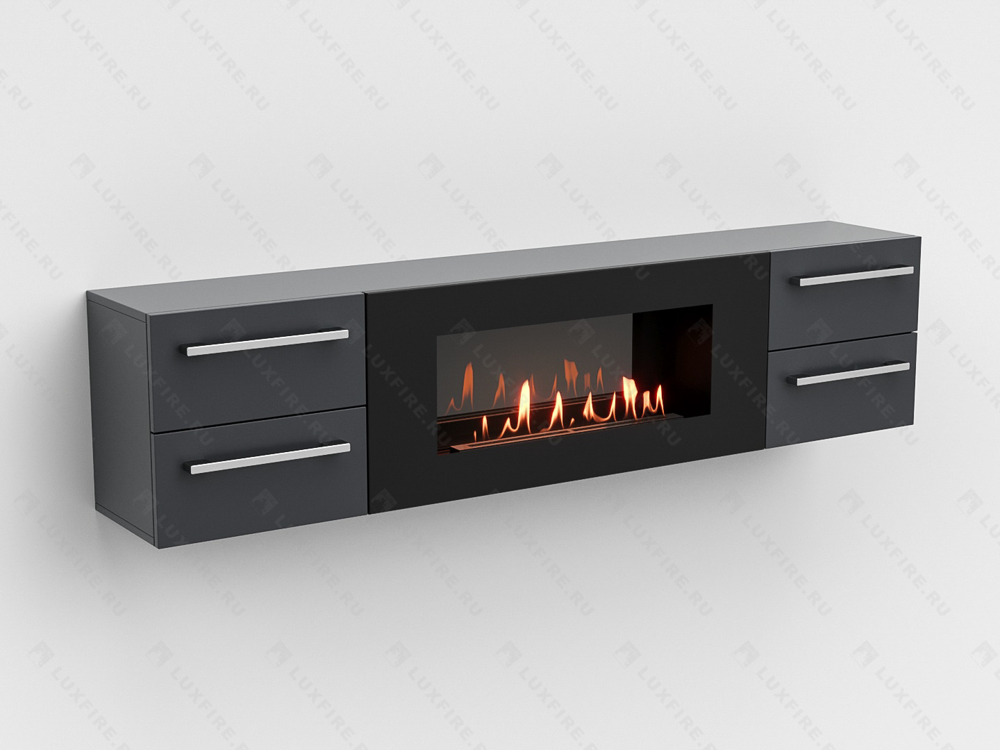 Тумба ТВ Lux Fire "Нева" настенная 1700 матовая, графит с биокамином 900 Тумба ТВ Lux Fire "Нева" настенная 1700 матовая, графит с биокамином 900 по цене 99 070 руб.