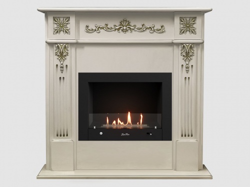 Каминный портал МДФ "Монреаль 1100" с биокамином Lux Fire "Фаер Бокс 4-25.5" (белый)