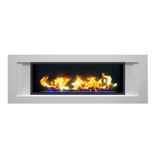 Биокамин в линейном портале "Русский огонь" Лайн с защитным стеклом