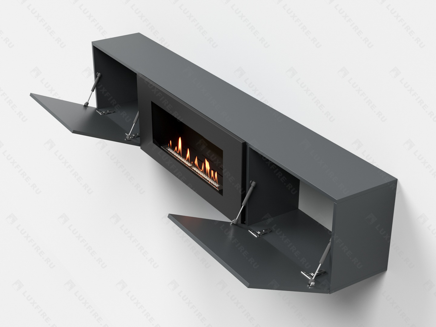 Тумба ТВ Lux Fire "Ладога" настенная 1800 матовая, графит с биокамином 900 Тумба ТВ Lux Fire "Ладога" настенная 1800 матовая, графит с биокамином 900 по цене 89 397 руб.