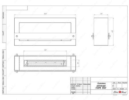 Биокамин SteelHeat FRAME ONE 1000 серый по цене 51 030 руб.