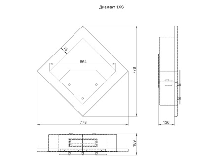 Настенный биокамин Lux Fire "Диамант 1" XS по цене 46 948 руб.